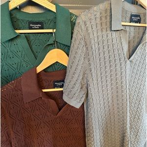 Abercrombie men’s knit polos. Lot of 3. Medium